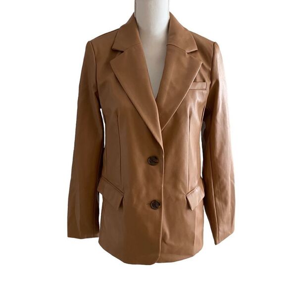 A New Day Vegan Leather Blazer Jacket Size XS NWOT - Picture 2 of 6